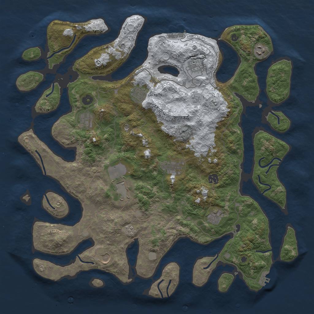 Rust Map: Procedural Map, Size: 4500, Seed: 537957, 19 Monuments