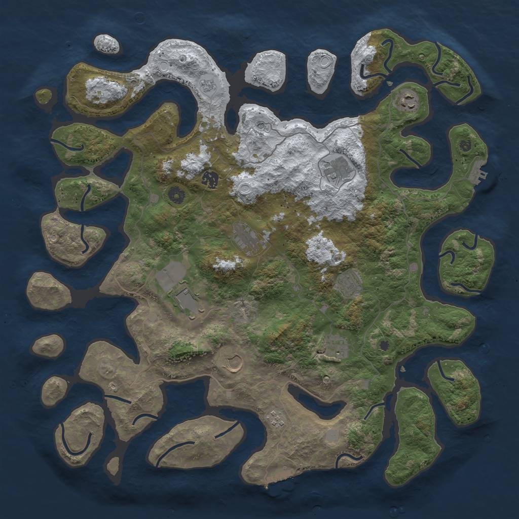 Rust Map: Procedural Map, Size: 4500, Seed: 2847345, 18 Monuments
