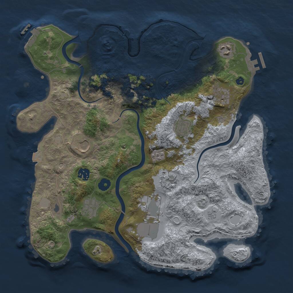 Rust Map: Procedural Map, Size: 3600, Seed: 796293886, 15 Monuments