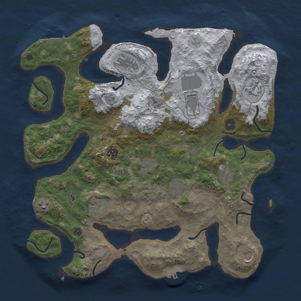 Rust Map: Procedural Map, Size: 4000, Seed: 2088324779, 20 Monuments