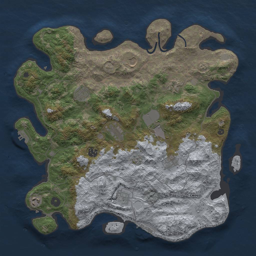 Rust Map: Procedural Map, Size: 4000, Seed: 1513967988, 17 Monuments