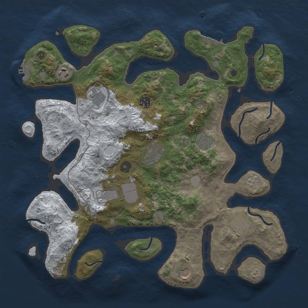 Rust Map: Procedural Map, Size: 4000, Seed: 18399729, 18 Monuments