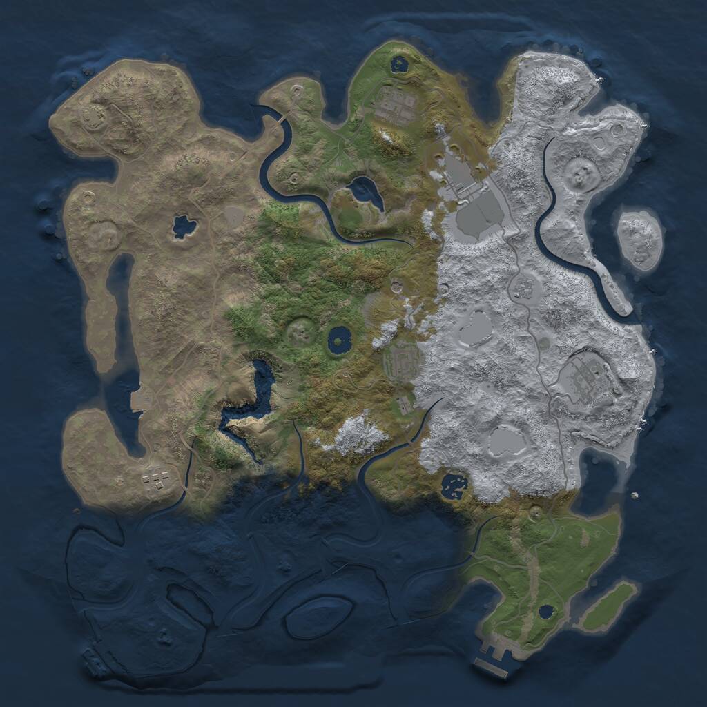 Rust Map: Procedural Map, Size: 4000, Seed: 467478956, 12 Monuments