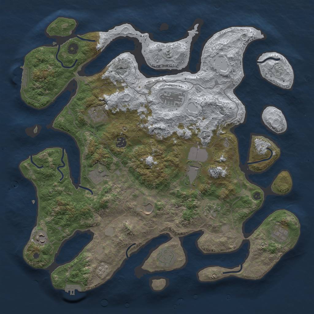 Rust Map: Procedural Map, Size: 4250, Seed: 224328544, 20 Monuments