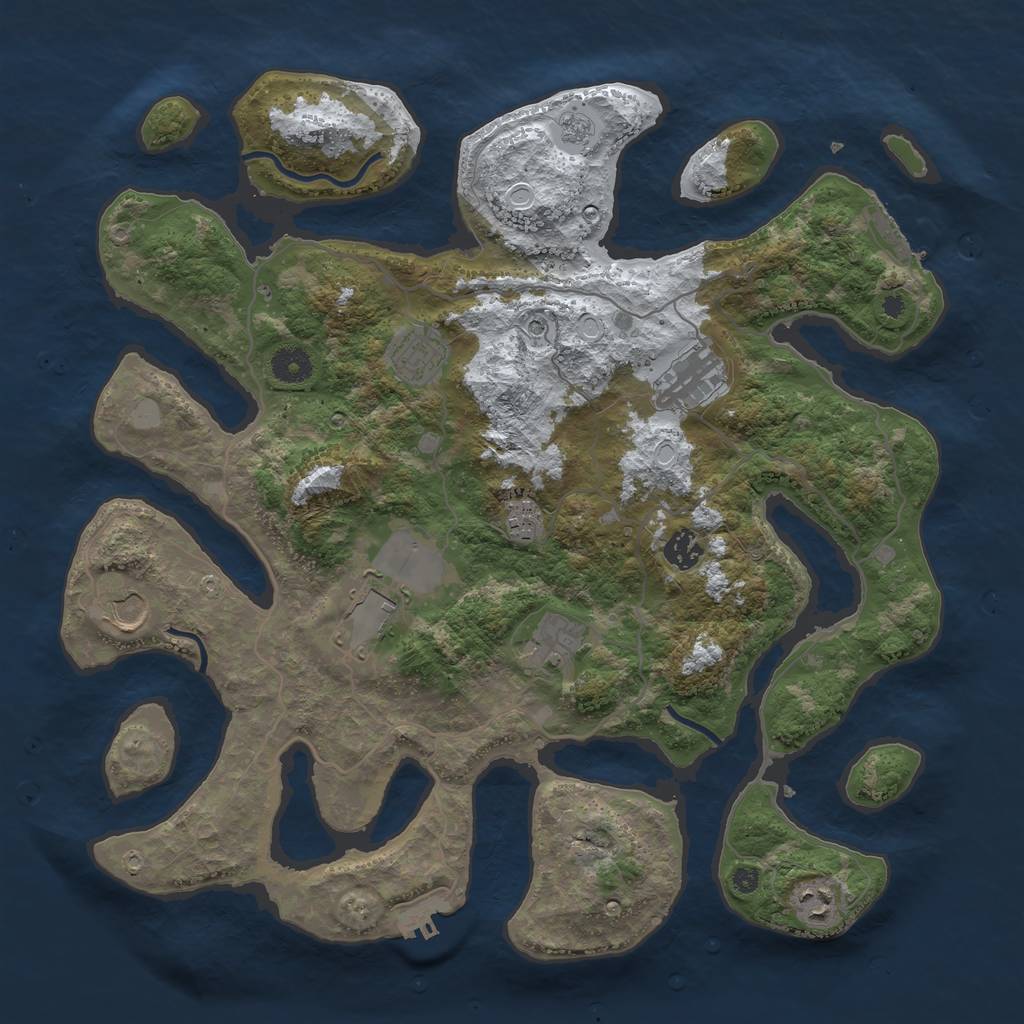 Rust Map: Procedural Map, Size: 4000, Seed: 1199908203, 17 Monuments