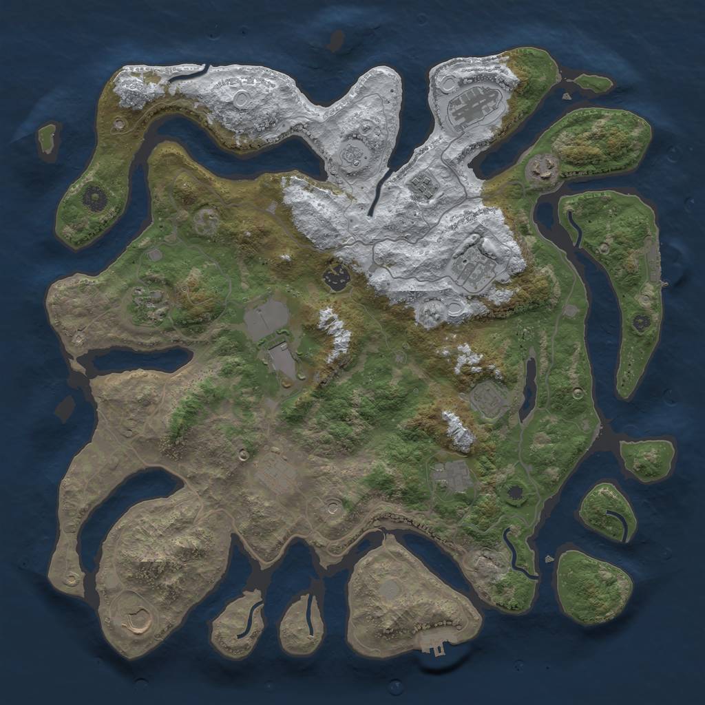 Rust Map: Procedural Map, Size: 4200, Seed: 5326987, 20 Monuments