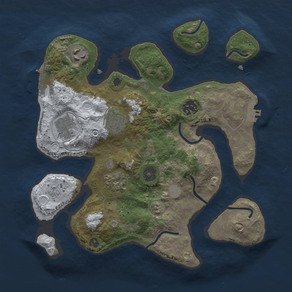 Rust Map: Procedural Map, Size: 3000, Seed: 67163, 13 Monuments