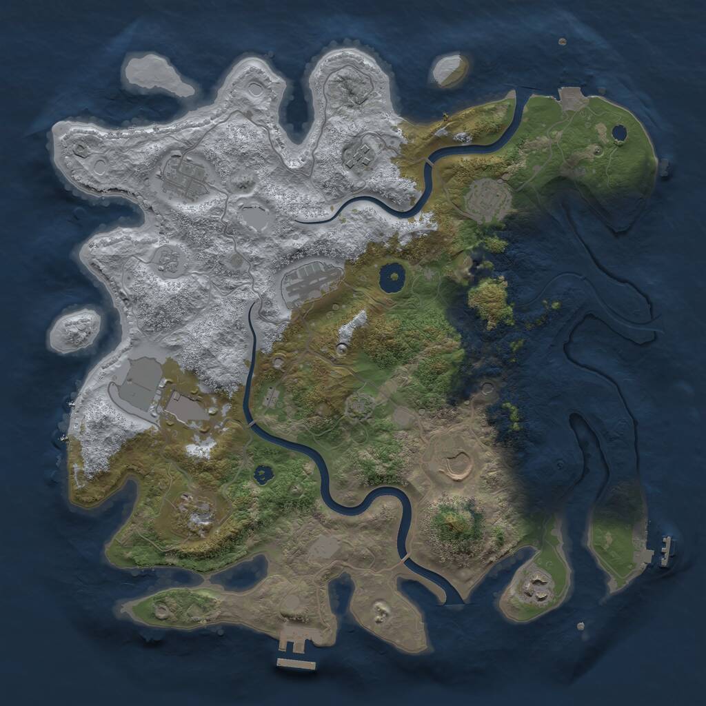 Rust Map: Procedural Map, Size: 3700, Seed: 1717917276, 14 Monuments