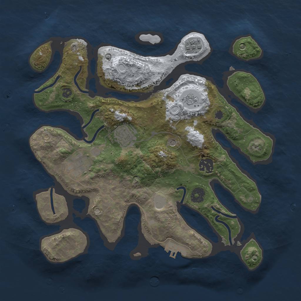 Rust Map: Procedural Map, Size: 3000, Seed: 745, 12 Monuments