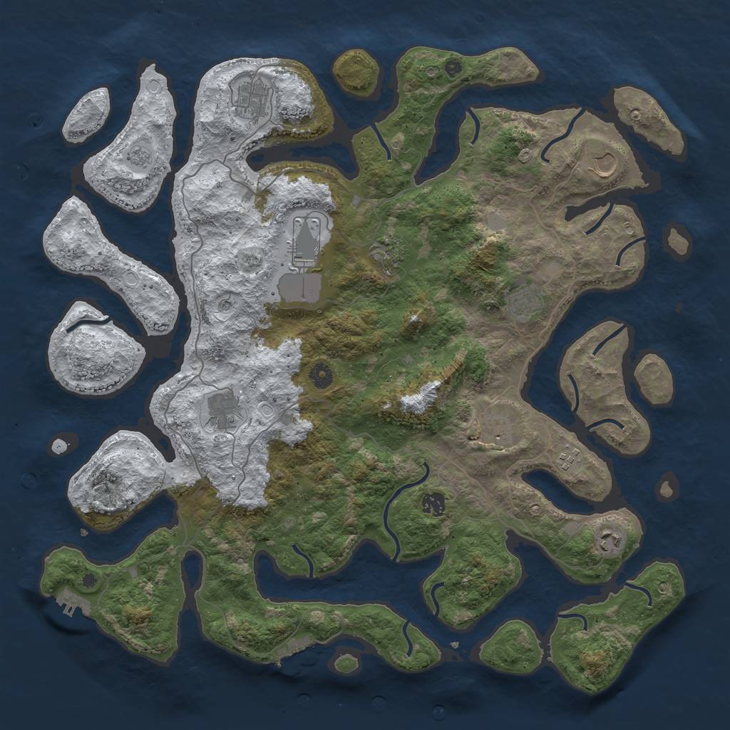 Rust Map: Procedural Map, Size: 4500, Seed: 1166374, 19 Monuments