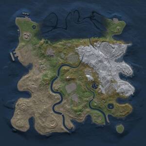 Thumbnail Rust Map: Procedural Map, Size: 3500, Seed: 392062556, 15 Monuments