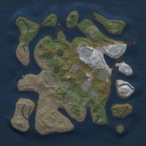 Thumbnail Rust Map: Procedural Map, Size: 3500, Seed: 392062556, 16 Monuments