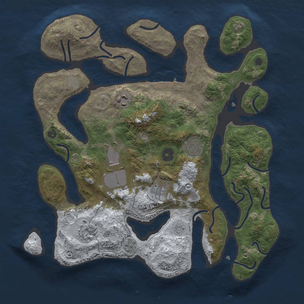 Rust Map: Procedural Map, Size: 3500, Seed: 1978033356, 14 Monuments