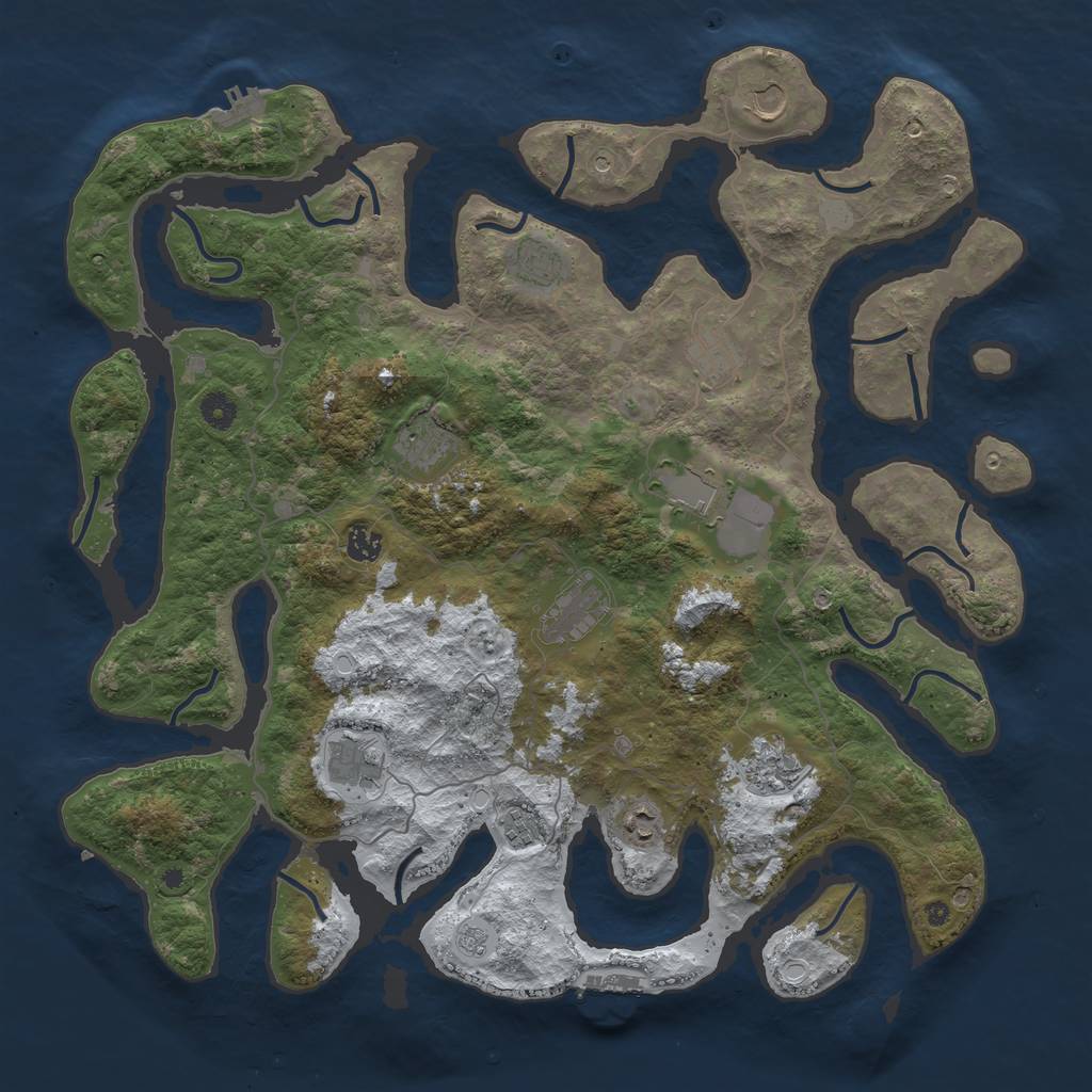 Rust Map: Procedural Map, Size: 4500, Seed: 1474181949, 20 Monuments