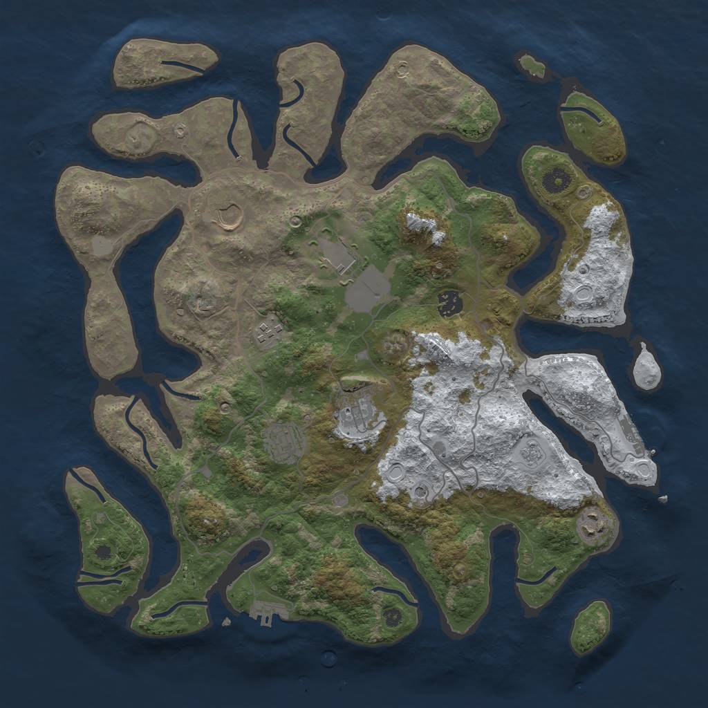 Rust Map: Procedural Map, Size: 4000, Seed: 973259, 16 Monuments