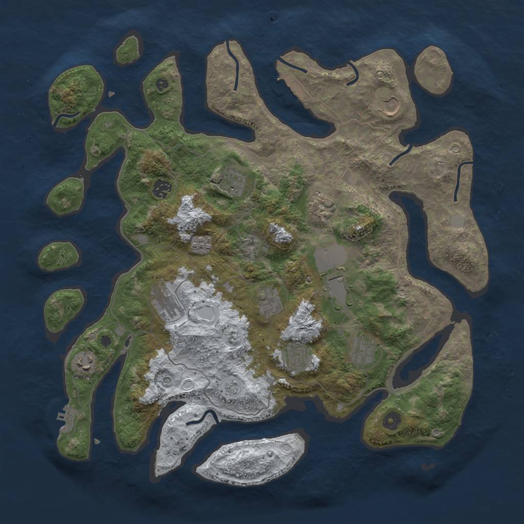 Rust Map: Procedural Map, Size: 4250, Seed: 998455603, 20 Monuments