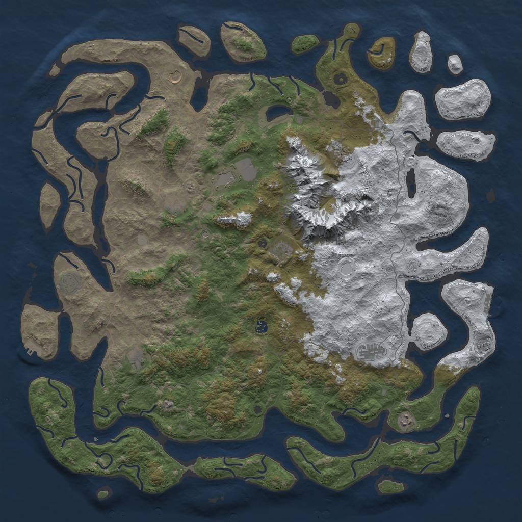 Rust Map: Procedural Map, Size: 6000, Seed: 67933, 20 Monuments