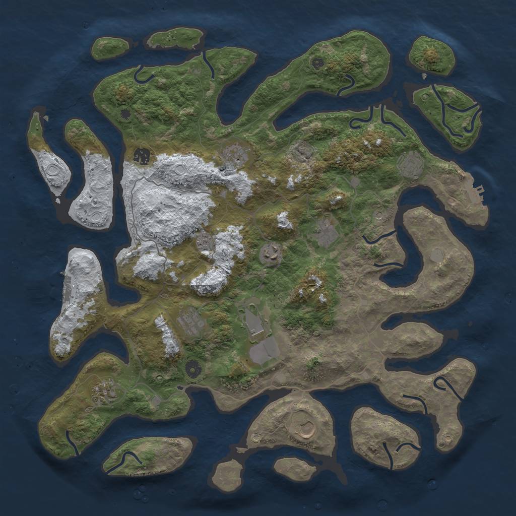 Rust Map: Procedural Map, Size: 4500, Seed: 2544122, 18 Monuments