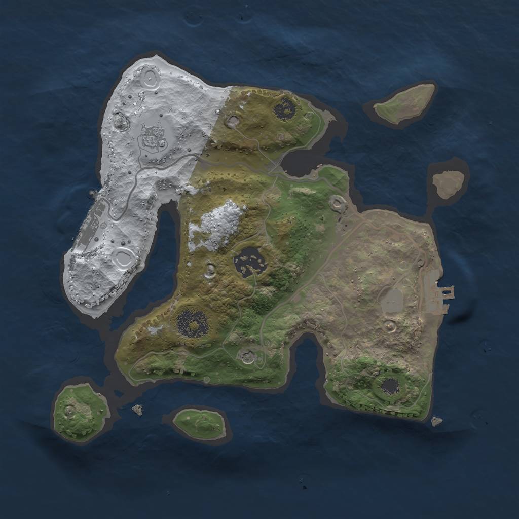 Rust Map: Procedural Map, Size: 2500, Seed: 8345893, 10 Monuments