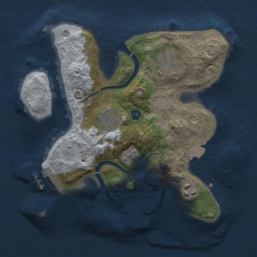 Rust Map: Procedural Map, Size: 2500, Seed: 998, 10 Monuments