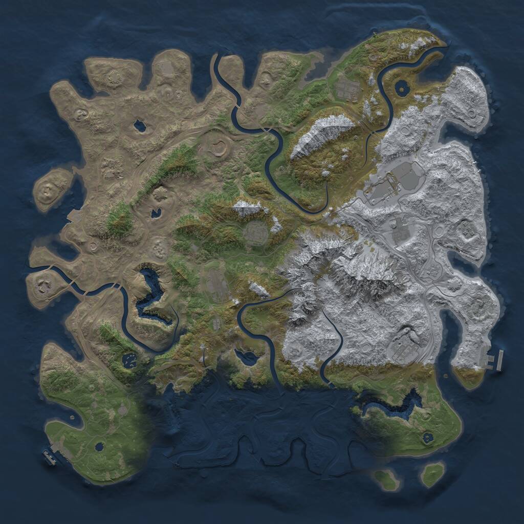 Rust Map: Procedural Map, Size: 5000, Seed: 25, 17 Monuments