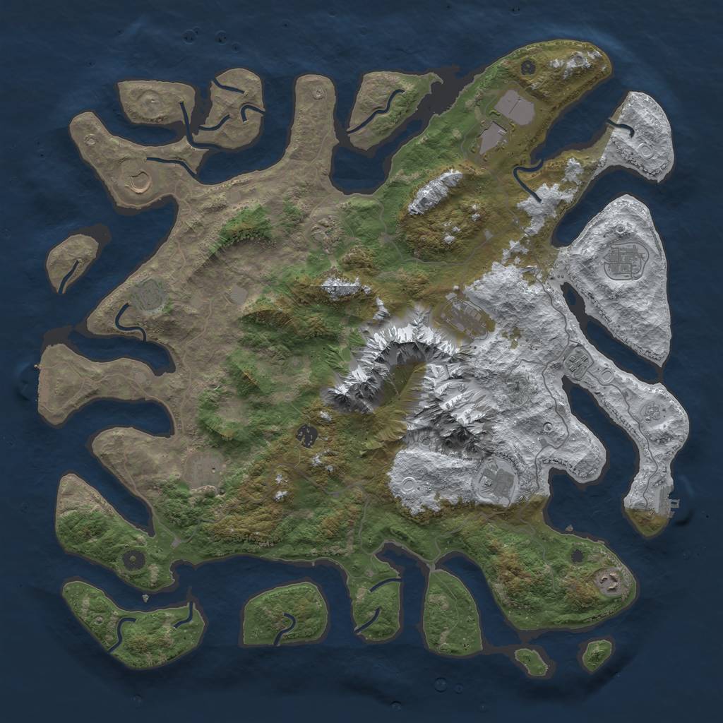 Rust Map: Procedural Map, Size: 5000, Seed: 25, 20 Monuments