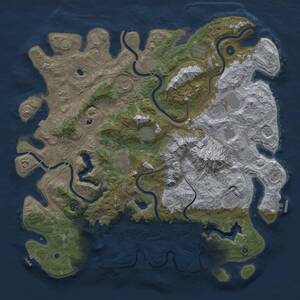 Thumbnail Rust Map: Procedural Map, Size: 5000, Seed: 25, 17 Monuments