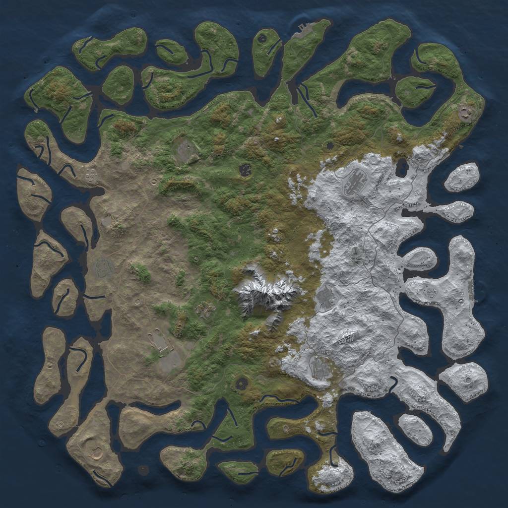 Rust Map: Procedural Map, Size: 6000, Seed: 99752707, 20 Monuments