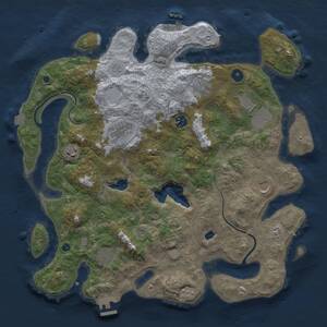 Thumbnail Rust Map: Procedural Map, Size: 4000, Seed: 6379, 14 Monuments