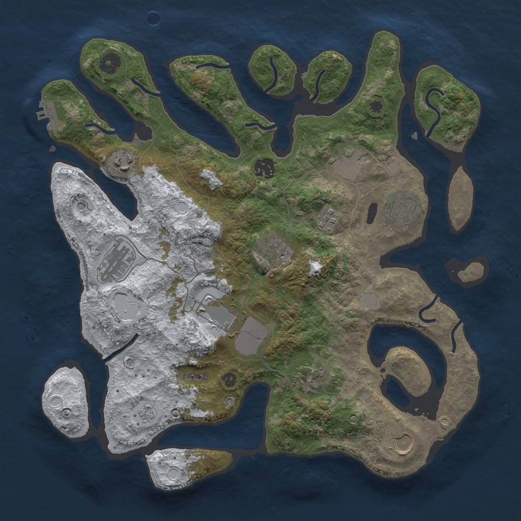 Rust Map: Procedural Map, Size: 3750, Seed: 1329373, 18 Monuments