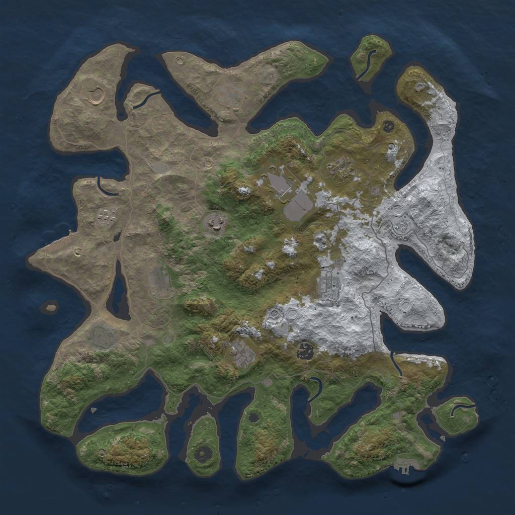 Rust Map: Procedural Map, Size: 4500, Seed: 5485155, 20 Monuments