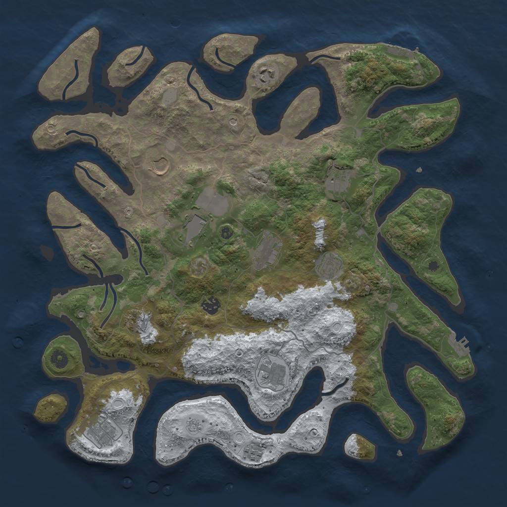 Rust Map: Procedural Map, Size: 4300, Seed: 44000554, 20 Monuments