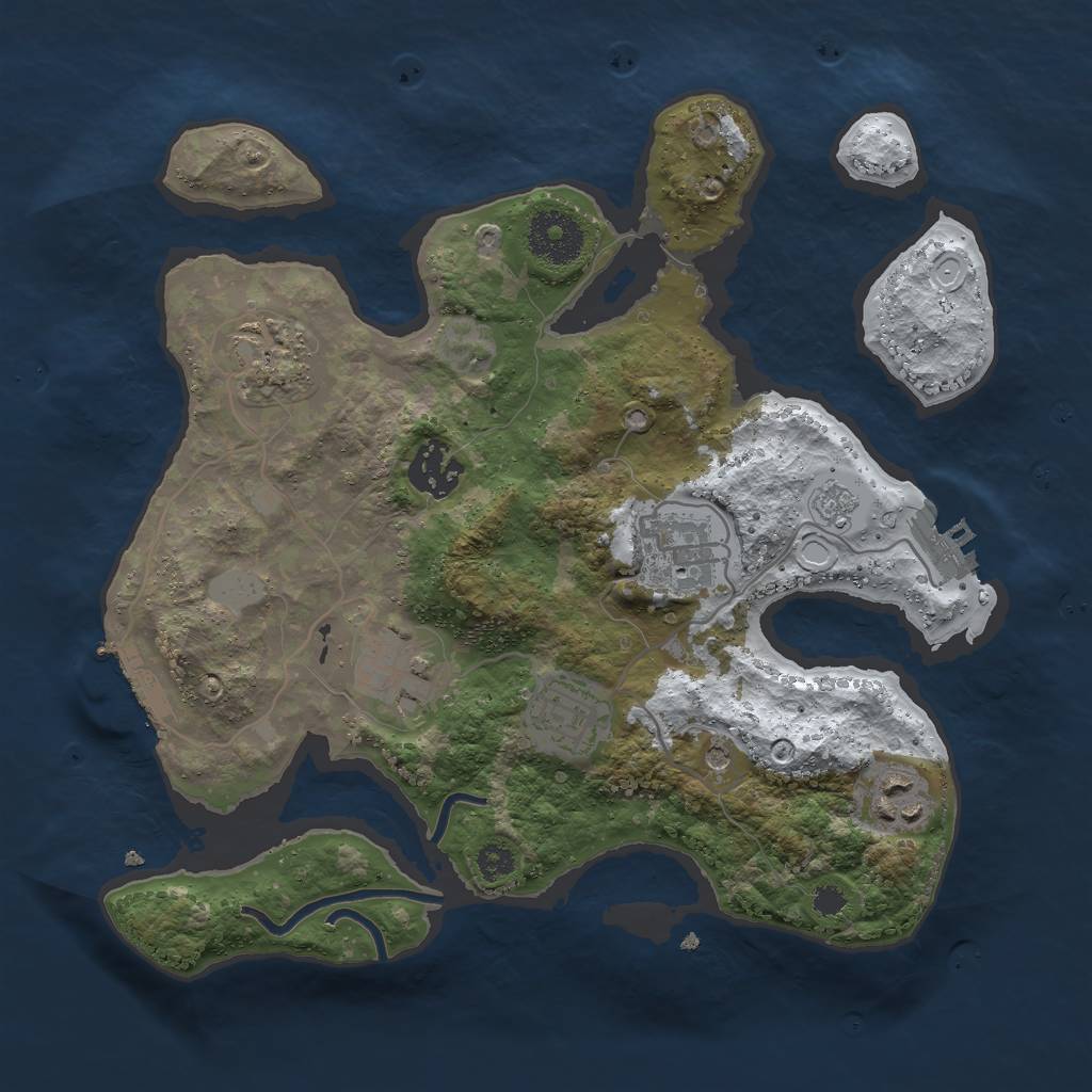 Rust Map: Procedural Map, Size: 3000, Seed: 387543513, 15 Monuments