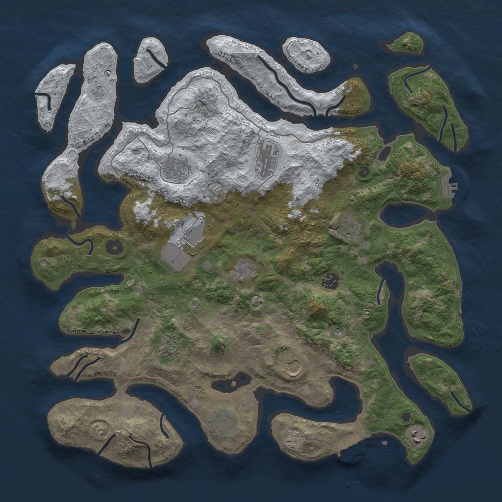 Rust Map: Procedural Map, Size: 4500, Seed: 1632259, 20 Monuments