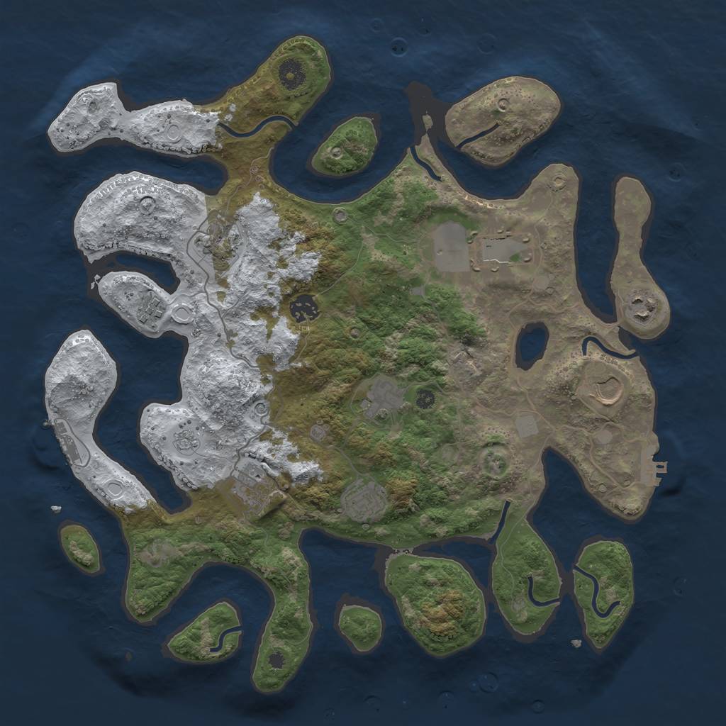 Rust Map: Procedural Map, Size: 3850, Seed: 95854, 18 Monuments