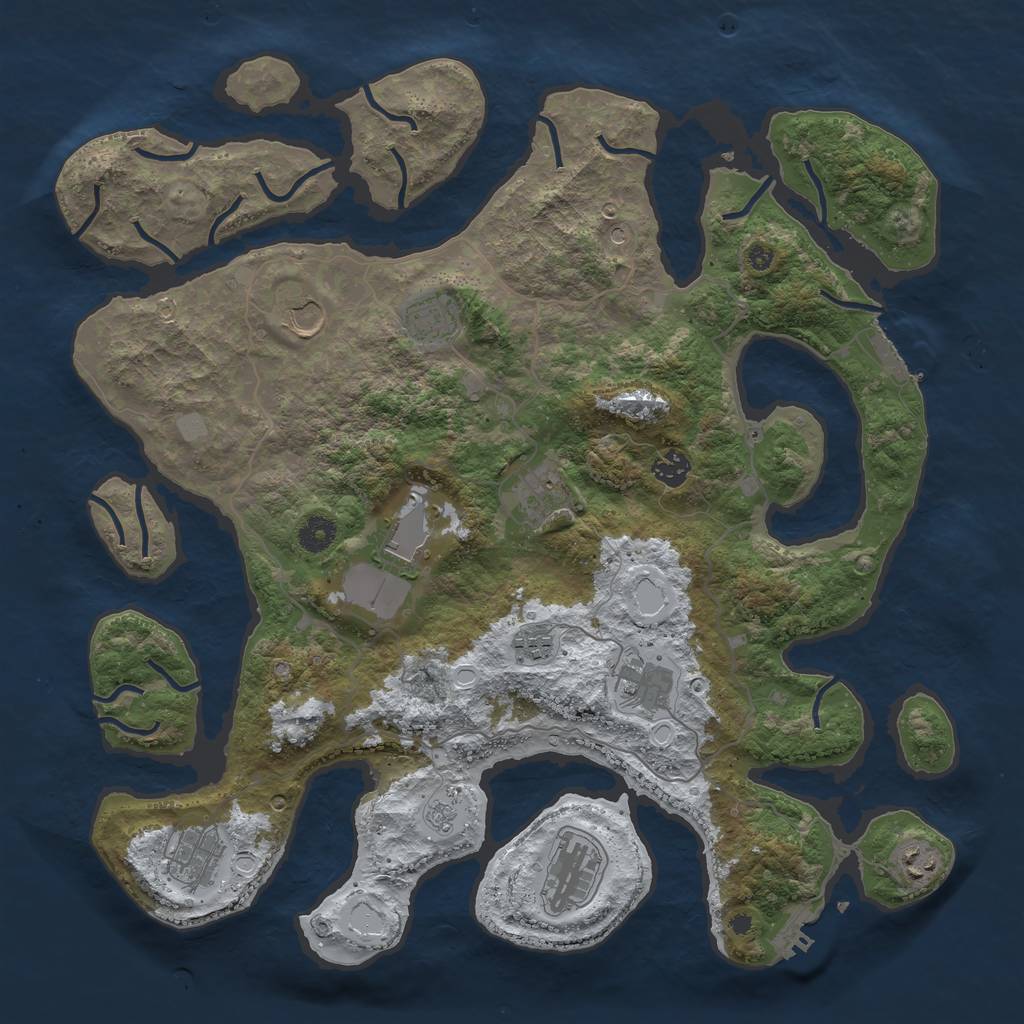 Rust Map: Procedural Map, Size: 4200, Seed: 1000000, 19 Monuments