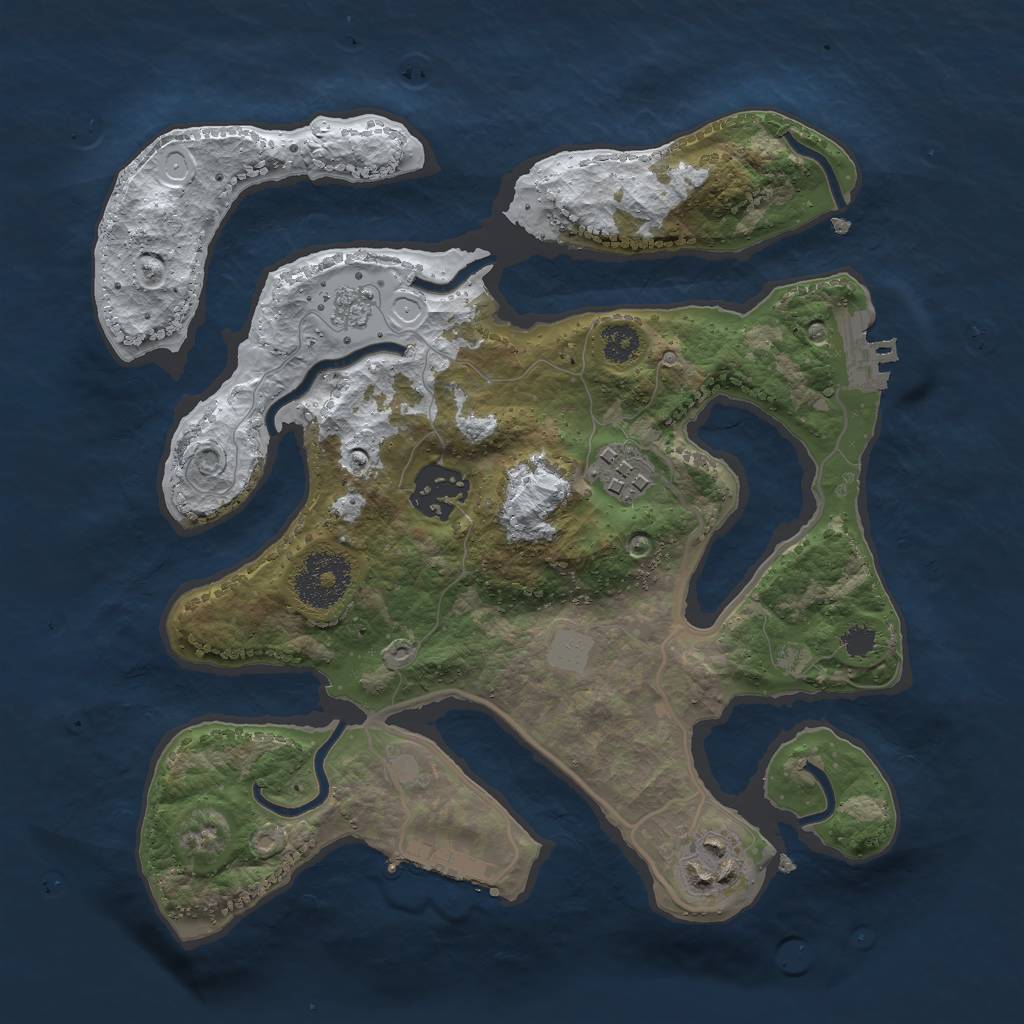 Rust Map: Procedural Map, Size: 2750, Seed: 1181418079, 11 Monuments