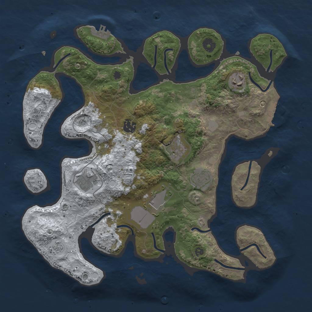 Rust Map: Procedural Map, Size: 3500, Seed: 1771143200, 15 Monuments