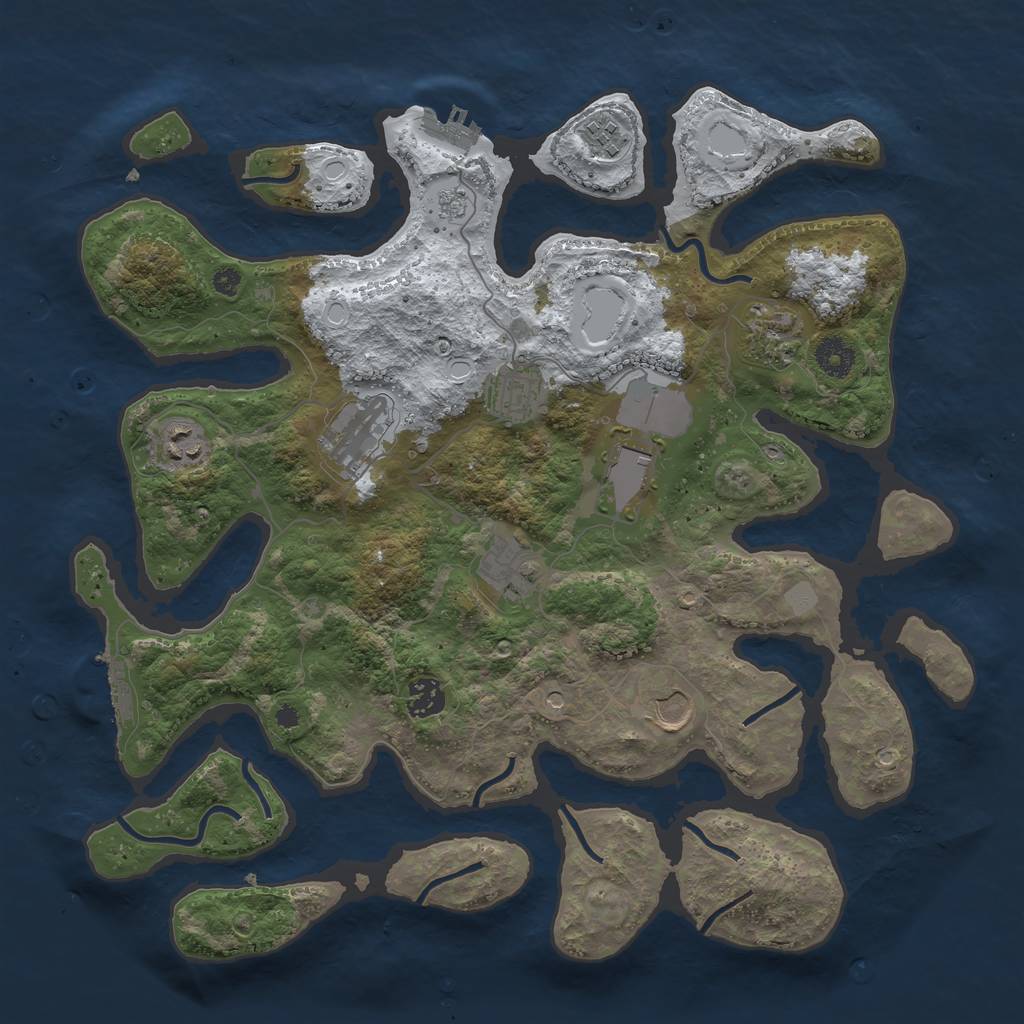Rust Map: Procedural Map, Size: 3800, Seed: 17564, 18 Monuments