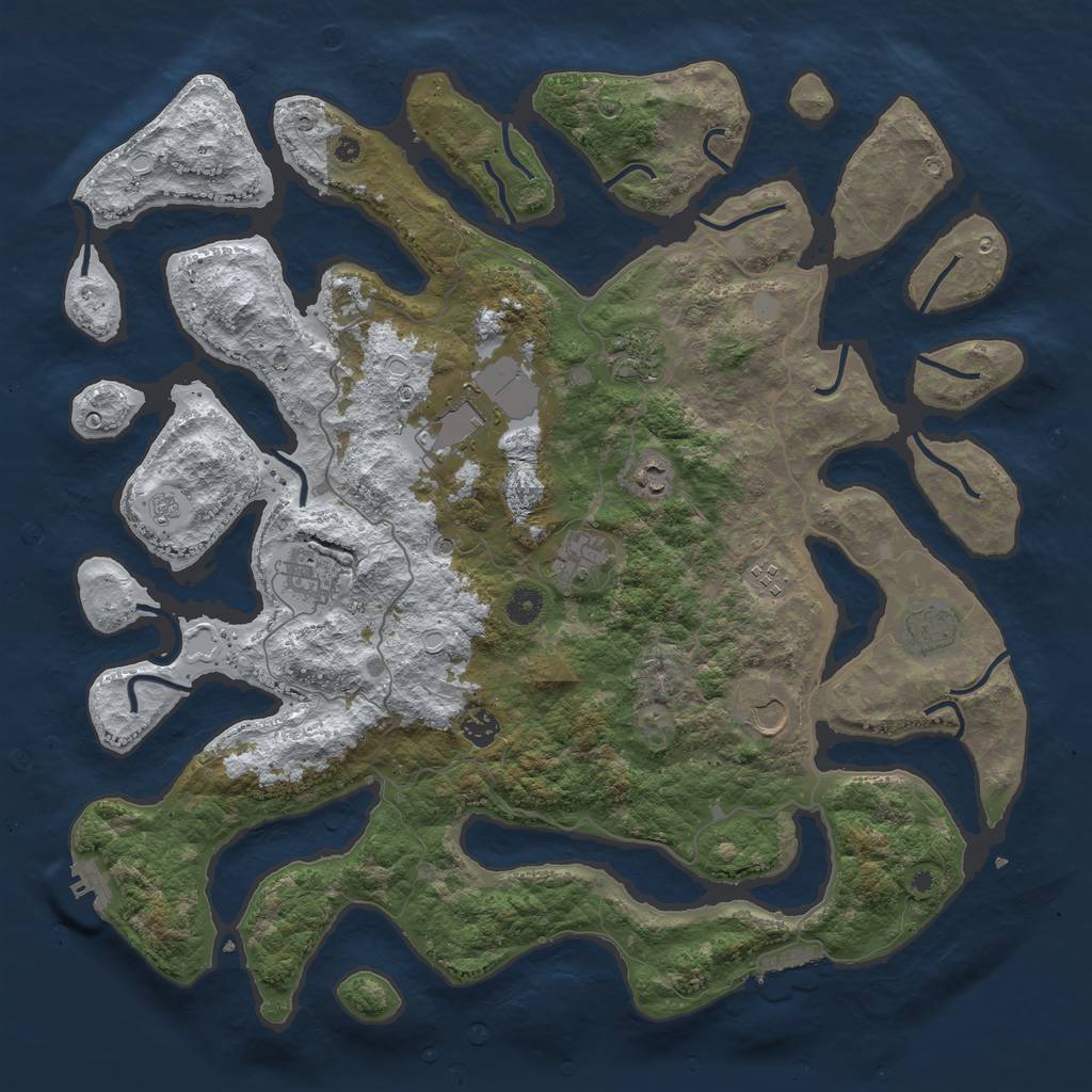 Rust Map: Procedural Map, Size: 4500, Seed: 5908651, 18 Monuments