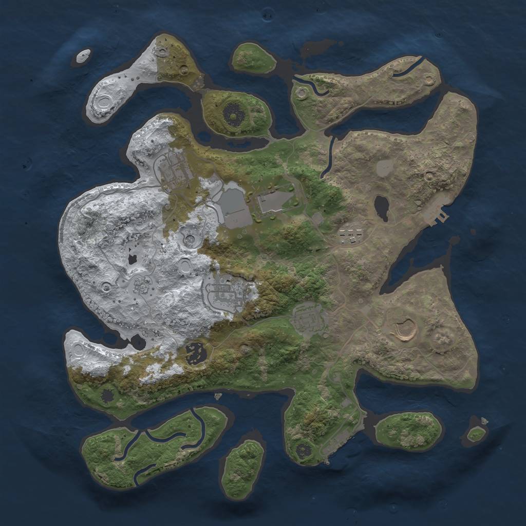 Rust Map: Procedural Map, Size: 3500, Seed: 179, 16 Monuments