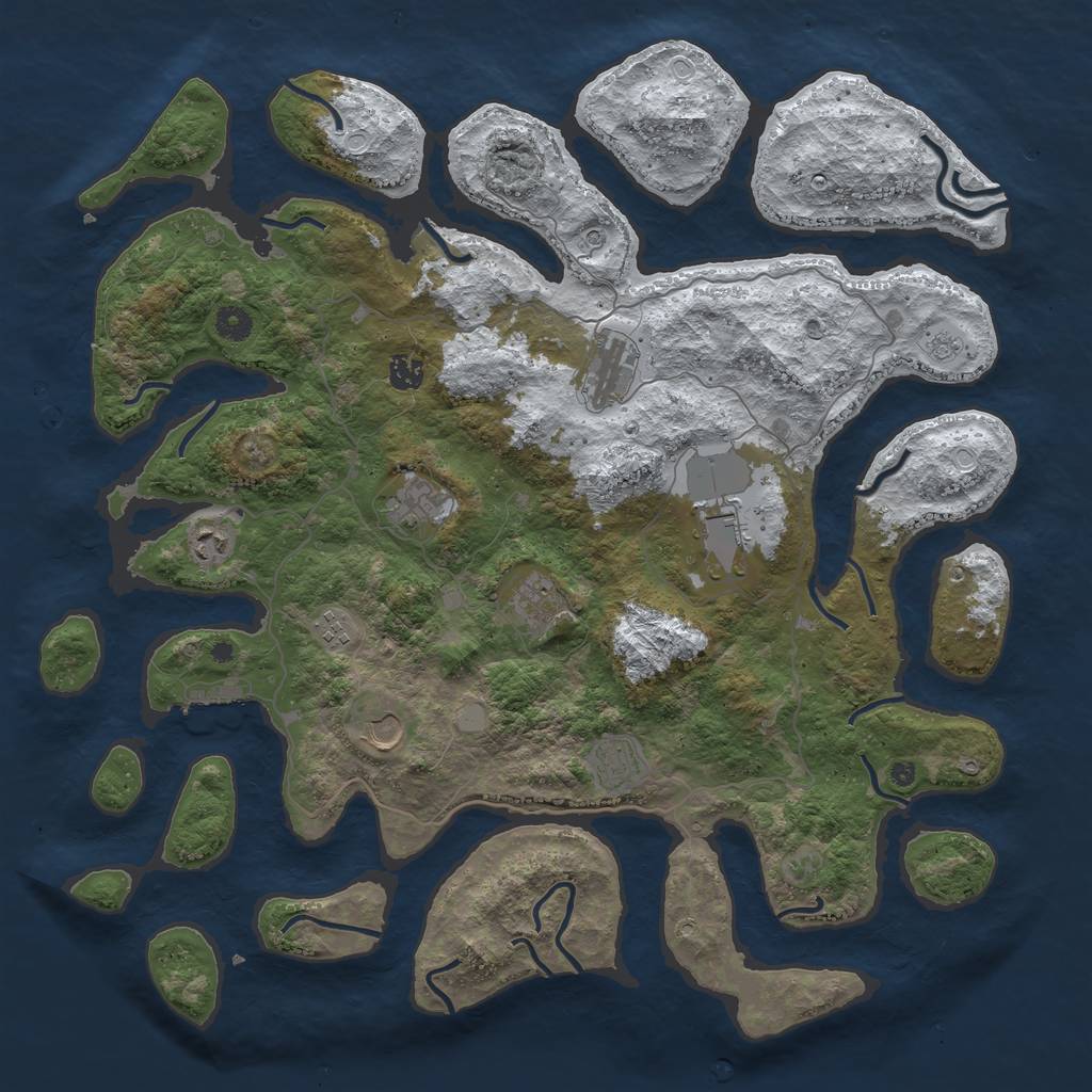Rust Map: Procedural Map, Size: 4500, Seed: 4647306, 17 Monuments