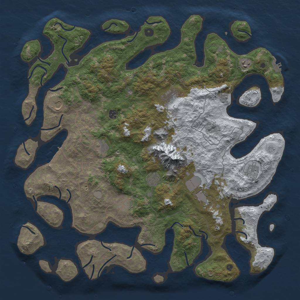 Rust Map: Procedural Map, Size: 5000, Seed: 621781295, 19 Monuments