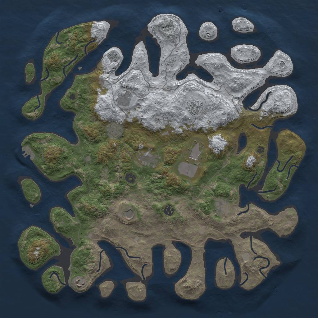Rust Map: Procedural Map, Size: 4500, Seed: 88009, 18 Monuments