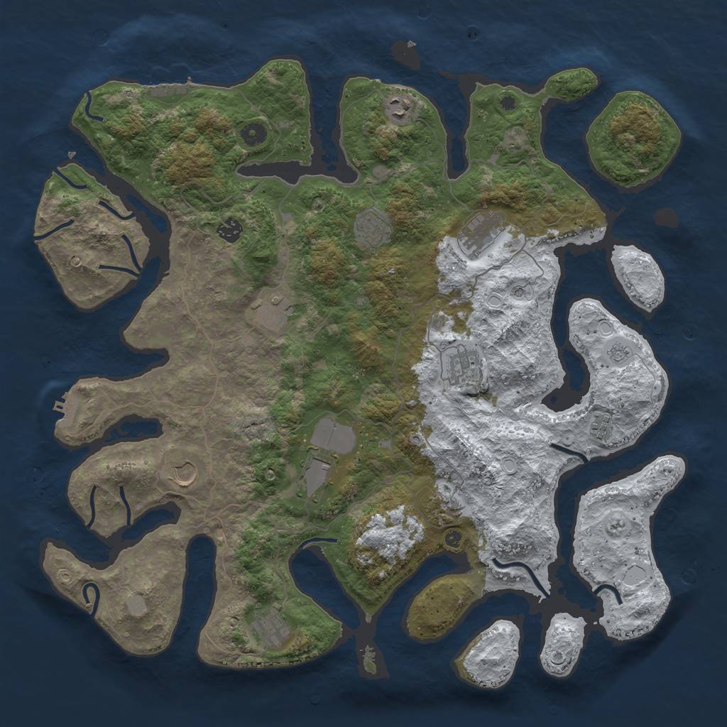 Rust Map: Procedural Map, Size: 4500, Seed: 2440652, 20 Monuments