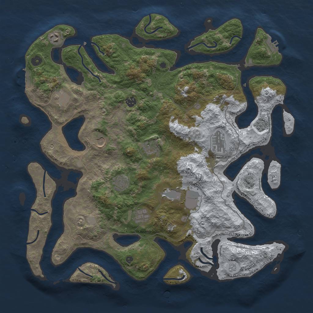 Rust Map: Procedural Map, Size: 4500, Seed: 158855, 19 Monuments