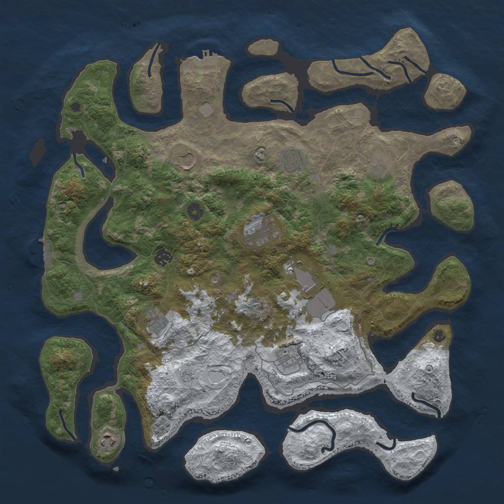 Rust Map: Procedural Map, Size: 4500, Seed: 2987708, 19 Monuments