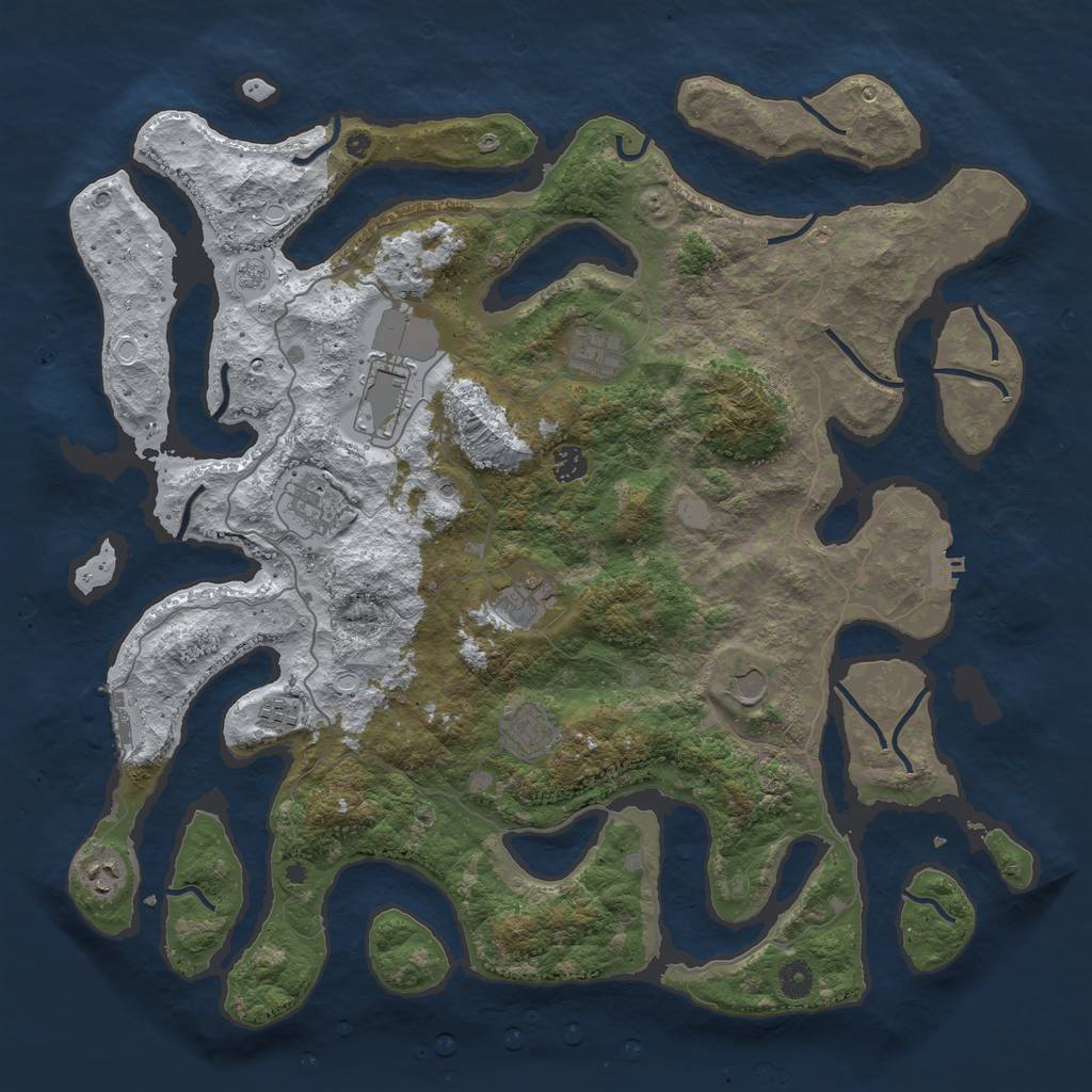 Rust Map: Procedural Map, Size: 4500, Seed: 2996823, 18 Monuments
