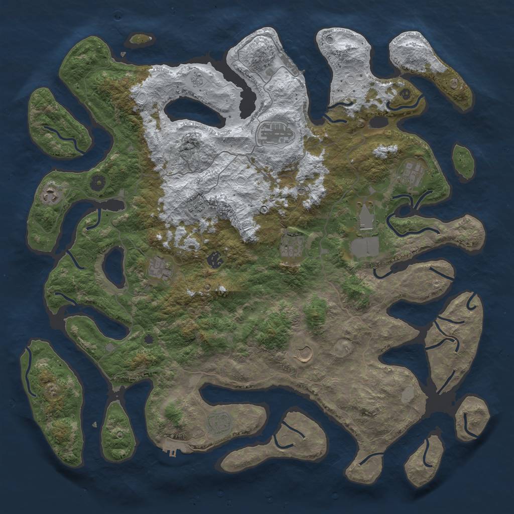 Rust Map: Procedural Map, Size: 4800, Seed: 617294382, 19 Monuments