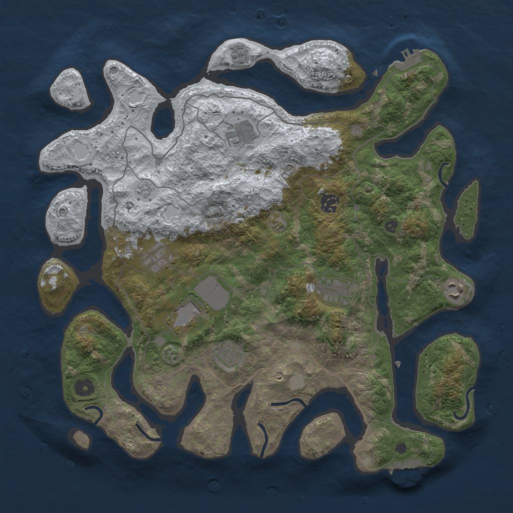 Rust Map: Procedural Map, Size: 4000, Seed: 382736, 17 Monuments